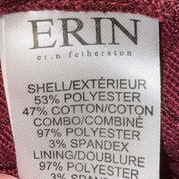 Anthropologie Erin Fetherston Dress Coco Jacquard Maroon Crimson Red Sz 4 - Picture 6 of 7